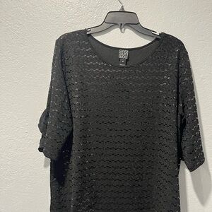 clara sun woo Womens Sequins Blouse Black Color Sz XL